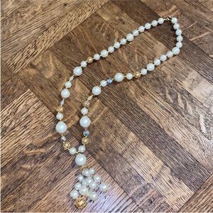Pearl tassel necklace pearl necklace burlesque necklace showgirl necklace